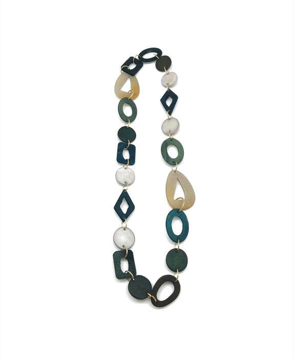 Anju Jewelry-Omala Long Misty Green Link Necklace