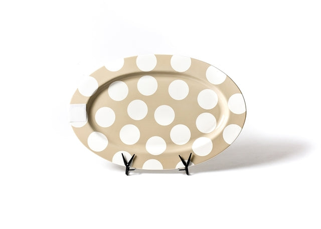Happy Everything Neutral Dot Big Entertaining Oval Platter