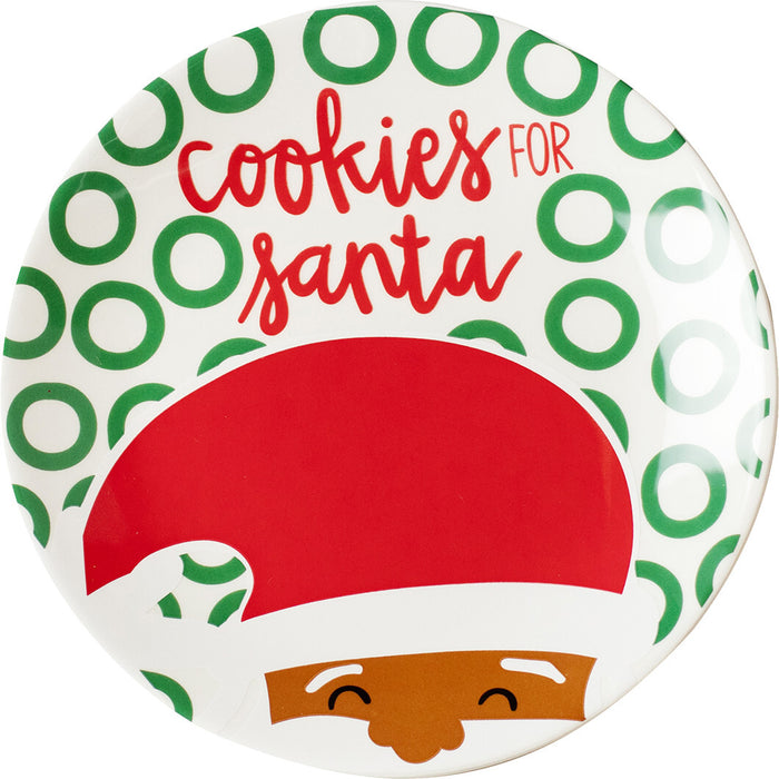 Coton Colors North Pole Cookies for Santa Plate, Brown Skin